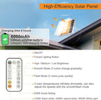 MEIKEE 6 in 1 Solar Spotlights Outdoor, 6W/6V Solar Powered Landscape Lights IP66 Waterproof Auto On/Off Landscape Spotlights with 3 Colors 56ft Cord for Garden Path Yard Patio Light
