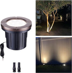 Landscape Well Lights, LED Low Voltage Ground Lights Outdoor, 12V IP67 Waterproof, Bright Wired Aluminum ORB for Driveway Walkway Path Tree 6W 580LM