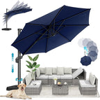 HOTEEL10x10ft Patio Umbrella Cantilever Umbrellas - Upgrade and Intensify - 360 Rotation and 5 Angles Adjustment - Aluminum Offset Pool Umbrella Outdoor Umbrellas for Patio Garden Pool