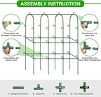 65in Tall Cucumber Trellis for Raised Bed, 50" L x 65" H Metal Garden Trellis for Climbing Plants Outdoor, U-Shape Vegetables Trellis Support for Squash Zucchini Peas Grape