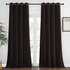 NICETOWN Blackout Curtains 120 inch Length for Sliding Glass Door, Grommet Thermal Insulated Room Darkening Sound Reducing Drapes for Room Divider, 1 Panel, W52 x L120, Toffee Brown