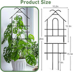 23in Plant Trellis for Potted Plants, Expandable Metal Garden Trellis for Climbing Plants with Ties, Plant Supports for Indoor Plants Hoya Pothos Ivy, 4P