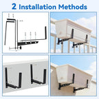 Halatool 4-Pack Heavy Duty Window Box Bracket, Adjustable Wall Mount Planter Holder for Outdoor Window Flower Boxes on Balcony, Porch, Fence, Patio and Garden