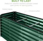 Best Choice Products 8x2x2ft Raised Outdoor Metal Garden Bed, Deep Root Box Planter for Vegetables, Flowers, Herbs, 240 Gallon Capacity, 100% Non Toxic Materials - Dark Green