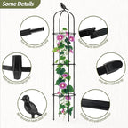 Garden Obelisk Trellis for Climbing Plants Outdoor - 69"(H), Rustproof Trellis with Adjustable Rings, Metal Plant Support for Potted Vines, Garden Trellis Use for Outdoor or Indoor(2 Pack)