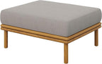 Modway Wren Teak Wood Outdoor Ottoman in Natural Driftwood