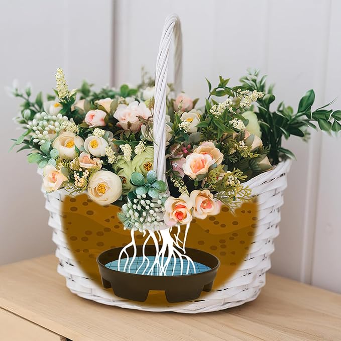 UPINS Invisible Self Watering Planter,6 Set Self Watering Planter Insert Hanging Basket Drip Pan Plant Saucers Trays Auto Planter Watering Devices Plastic for Outdoor Indoor Pots Liners