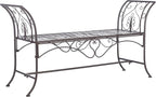 Safavieh PAT5016B Outdoor Collection Adina Rustic Brown Wrought Iron 51-inch Garden Bench
