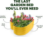 Plant & Plot Galvanized Raised Garden Beds Outdoor // Planter Raised Beds for Gardening, Vegetables, Flowers // Large Metal Garden Box (Yellow) // Tool-Free Assembly
