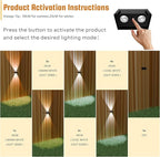 8-Pack Solar Fence Lights, Up & Down Lighting, 50LM/25LM 4 Modes (3000K/6500K), IP65 Waterproof, 1200mAh Battery, Screw/Adhesive Mount for Garden Wall Path Deck