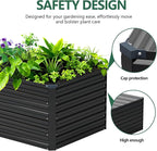 Vengarus 12x2x2FT Galvanized Raised Garden Bed Kit, Large Rectangle Elevated Planter for Vegetables, Flowers, Herbs and Succulents - 359 Gallon Capacity,Black