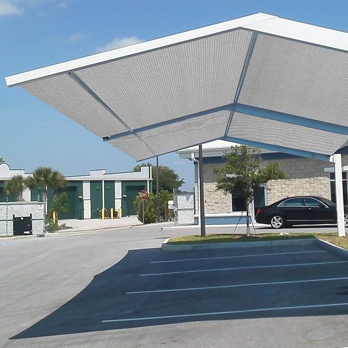Eden's Decor Straight Flat-Edged Sun Shade Sail Rectangular 9' x 15' Grey UV-Blocking Outdoor Canopy Fabric Cloth Awning for Pergola Patio Garden Backyard Custom Size