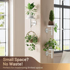 YUOROS 3 Pack Wall Planters for Indoor Plants Hanging Shelf Wall Mounted Plant Hanging Holder (White)