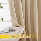 NICETOWN Sliding Door Curtain for Living Room, Blackout Patio Curtain & Drape Privacy Thermal Insulated Window Treatment for French/Patio Door (1 Panel, Biscotti Beige, W80 x L90)