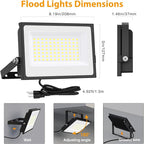 Onforu 80W Flood Lights Outdoor, 8000lm Bright LED Work Light with Plug, 6500K Daylight White LED Flood Lighting, IP66 Waterproof Security Yard Lights for Garage Stadium 4 Pack
