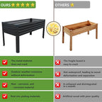 2PCS 48×24×30in Galvanized Raised Garden Bed,Metal Elevated Planter Box with Legs for Patio,Balcony,Backyard,300lb Capacity,Black