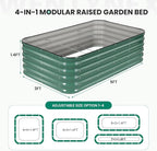 5×3×1.4FT Galvanized Raised Garden Bed Outdoor, Metal Raised Garden Bed Kit, Large Planter Raised Beds, 4 In1 Modular Raised Planter Box Outdoor,Raised Beds for Gardening for Vegetables Flowers Herbs