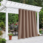 NICETOWN Bedroom Blackout Curtain for Patio Room Darkning, Rustproof Grommet Blackout Vertical Blind, Sunlight Blocking Vertical Drape for Front Patio/Hall, Tan, 1 Piece, 84" Wide, 120" Long