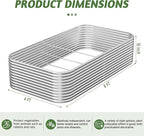 2 Pack Tall 8x4FT Raised Beds for Gardening, Corrugated Galvanized Steel Raised Garden Bed, Outdoor Metal Above Ground Garden Bed for Vegetables and Flowers