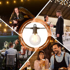 String Lights, 100FT Solar Outdoor Edison Bulbs in Warm White