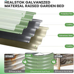 Galvanized Raised Garden Bed Outdoor, 6x3x1.4ft Oval Metal Raised Beds for Gardening, Rust-Resistant Garden Planter Box for Planting Vegetables, Flowers, Fruits in Lawn(Olive Green, 2 Packs)