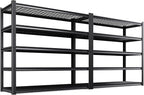 Set of 2 Garage Shelving-3500 lbs 5 Tier Storage Shelves,Adjustable Heavy Duty Metal Shelving Unit and Storage Large Wire Rack,Utility Steel Shelf for Warehouse Industrial Pantry Basement -72"x59"x20"