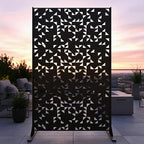 Metal Privacy Screen Outdoor 6FT – Laser-Cut Geometric Mosaic Decorative Steel Panel, Weather-Resistant Freestanding Rustproof Privacy Wall Divider for Patio, Garden, Deck & Balcony