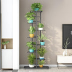 LINZINAR Plant Stand Indoor Outdoor Metal 8 Tier 9 Potted Multiple Flower Pot Holder Shelf Indoor Outdoor Planter Display Shelving Unit for Patio Garden Corner Balcony Living Room