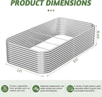 2 Pack Tall 8x3FT Raised Beds for Gardening, Corrugated Galvanized Steel Raised Garden Bed, Outdoor Metal Above Ground Garden Bed for Vegetables and Flowers