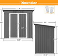 Storage Shed with Galvanized Steel, Vents and Lockable Door, Gray