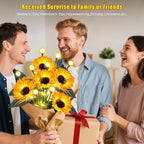 6 Pack Sunflower with Firefly Lights,Solar Lights Outdoor Garden Decor,Solar Flowers Lights Waterproof,Sunflowers Birthday Gifts for Mom Women,Decorative Stakes Fairy Lights for Yard Patio Lawn