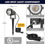 L LOHAS LED 5W Dusk to Dawn Outdoor Lighting, Auto On/Off 6000K Landscape Outdoor Spotlight, IP66 Waterproof Plug in Spot Lights for Yard, Garden, House, Pathway, Plant, UL Listed (4 Pack)