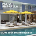AreShark 9 FT Patio Umbrella for Outdoor, Outdoor Table Umbrella with Push Button Tilt and Crank, Outdoor Patio Umbrellas with 8 Sturdy Ribs for Market, Garden, Pool (Yellow)