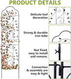 hogardeck 4 Packs 84 * 19 inch Metal Garden Trellis for Climbing Plants Outdoor,Heavy Duty,Black Coating Rustproof Trellis for Rose, Vegetable, Flowers, Expandable,Perfect for Training Climbing Plants