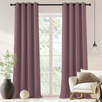 NICETOWN Blackout Drapery Curtain Panel 90 inches Long - Window Treatment Thermal Insulated Grommet Blackout Curtain/Drape for Bedroom Living Room (Dry Rose, 1 Panel, 46 by 90 inches)
