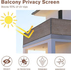 Garden Privacy Screen 3.3 x 29 ft Brown HDPE Mesh Windscreen