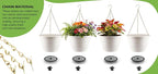 Hanging Planters 10 Inch, 4 Pcs Flower Pots with Drainage Hole, Self Watering Hanging Basket for Indoor Outdoor Plants, Decor, White