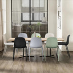 2xhome Modern Stackable Armless Dining Chair | Plastic Shell Seat with Metal Legs | Indoor or Outdoor Use | Home Kitchen Patio (2, White, Padded Seat)