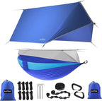 Sunyear Camping Hammock, Portable Single & Double Hammock with Net, 2 Person Hammock Tent with 2 * 10ft Straps, Best for Outdoor Hiking Survival Travel
