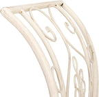 Safavieh PAT5016A Collection Arona Antique White Wrought Iron 51" Outdoor Garden Bench