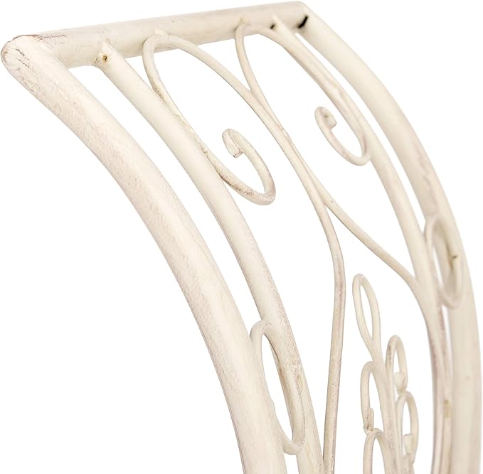 Safavieh PAT5016A Collection Arona Antique White Wrought Iron 51" Outdoor Garden Bench