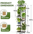 Bamworld Tall Plant Stand Indoor, 6 Tier Metal Plant Shelf for Multiple Plants, Tiered Flower Pot Stands for Patio Garden Balcony Living Room Bedroom, Black