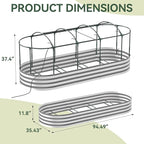 Raised Garden Bed with Sprinkler Timer and Self-Watering System, 8x3x1 ft Elevated Planter Boxes Outdoor with Mesh Cover, Oval Raised Beds for,Vegetables,Flowers, Backyard, Patio