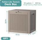 30 Gallon Waterproof Resin Deck Box, UV Resistant Outdoor Storage - Image 2