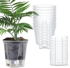 Self Watering Pots for Indoor Plants with Deep Reservoir and High Drainage Holes for Outdoor Plants and Flowers, Bare Root Planter(4.72'',Clear,9 Pcs)