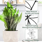 2 Pcs Indoor Plant Trellis, Mini Garden Trellis for Potted Plants, Indoor Potted Plant Climbing Plants Flower Pots Supports with Cute Floral Patterns for Houseplant Vine lvy Flower Plant