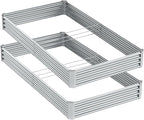 2PCS 8x4x1FT Galvanized Raised Garden Bed, Galvanized Planter Raised Garden Boxes Outdoor, Large Metal Raised Garden Beds for Vegetables-Silver