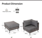 LAUSAINT HOME Outdoor Patio Furniture, 4 Piece Outdoor Sectional Sofa PE Rattan Wicker Patio Conversation Sets, All Weather Patio Furniture Set with Thick Cushions for Garden, Backyard(Grey)