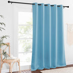 NICETOWN Patio Blackout Curtain Panels - Extra Wide Sliding Door Thermal Insulated Drape, Privacy Room Divider Curtain for Bedroom Office (Teal Blue, 66 x 118 Inch Long)