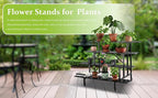Zhongma 4 Tier Sturdy Metal Plant Stand with Wheels, L45.67 x W34.65 x H35.83 inch, Heavy Duty Plant Holder for Home Indoor and Outdoor, 880 LBS Capacity & Heavy Duty Construction